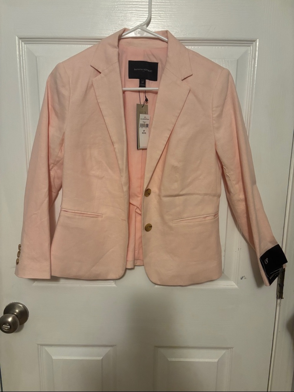Banana Republic Light Pink Cotton-Blend Blazer